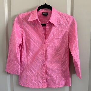 Rafaella Petites Pink Button-Front Women’s Blouse